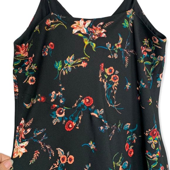 Sam Edelman Mixed Media Slip Dress Floral Cheetah Print Sleeveless Size 6 - Picture 4 of 12